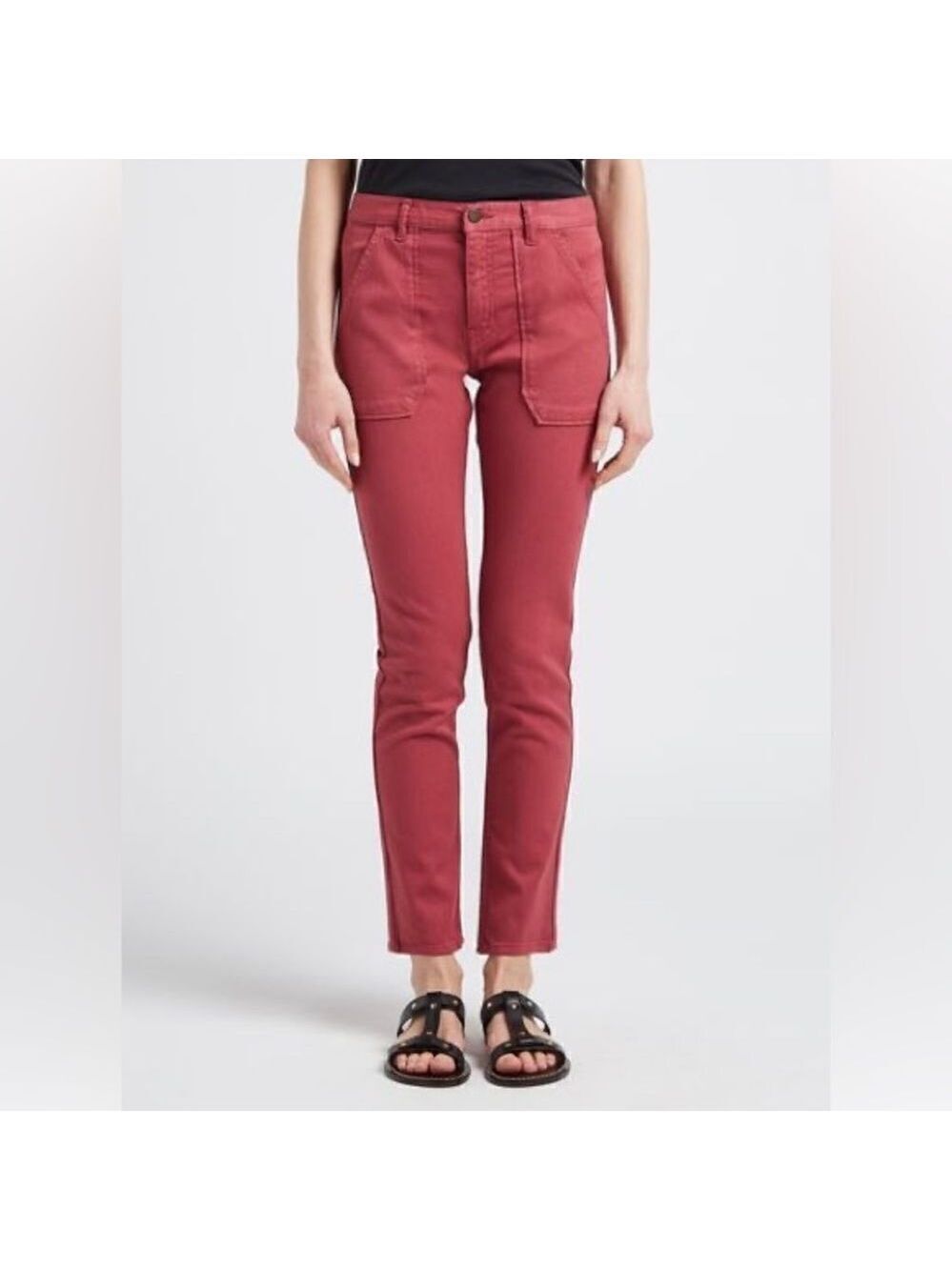 Ba&sh CSALLY - Red Slim-fit cotton jeans Sz 24